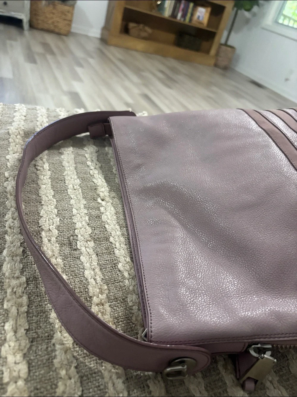 Fossil  Maya Leather Hobo Shoulder Bag in Dusty Pink